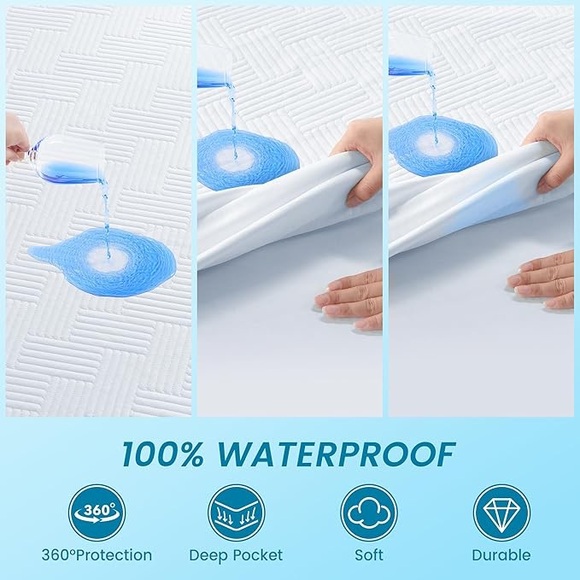 Queen Size Waterproof Bamboo Mattress Protector - Picture 6 of 8